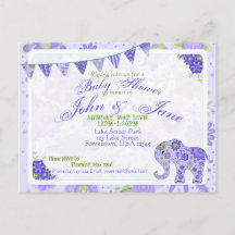 Babydusche Elephant Blume Lila