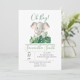 Babydusche Elephant Jungle Green Einladung