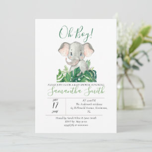 Babydusche Elephant Jungle Green Einladung