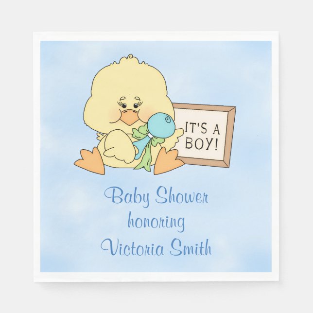 Babydusche Es ist ein Baby Duck Serviette (Vorderseite)