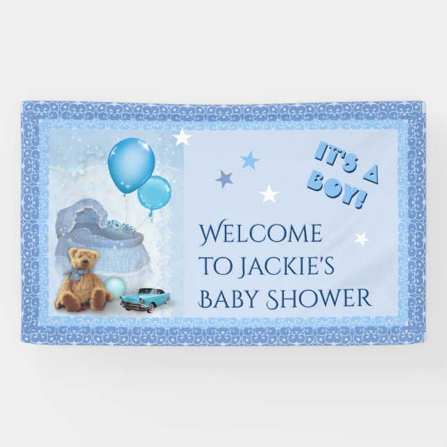 Babydusche Es ist ein Junge! Banner (Horizontal)