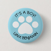 Babydusche - Es ist ein Junge - Print-Thema Paw