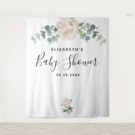 Babydusche eucalyptus grün weiß elegant wandteppich