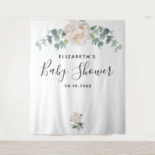 Babydusche eucalyptus grün weiß elegant wandteppich