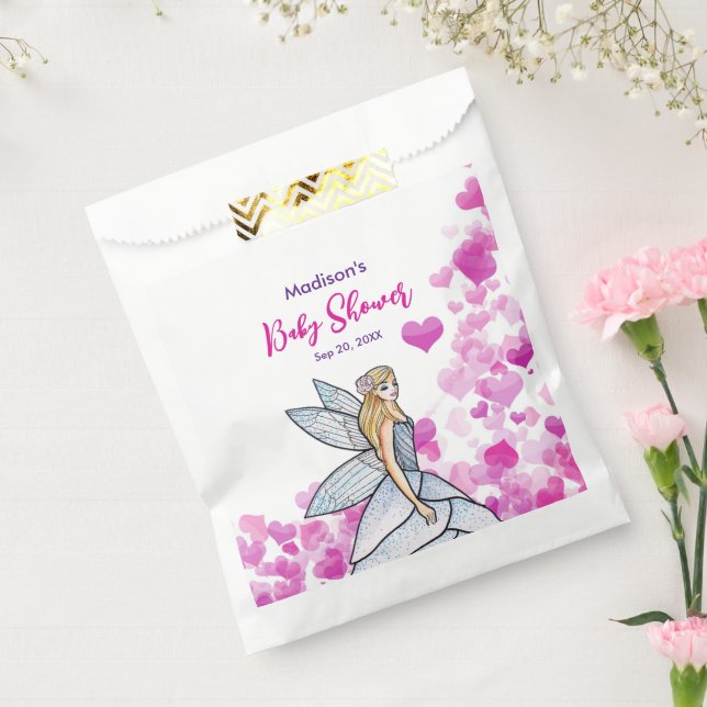 Babydusche Fairy Princess Pink Hearts Mode Geschenktütchen (Versiegelt)