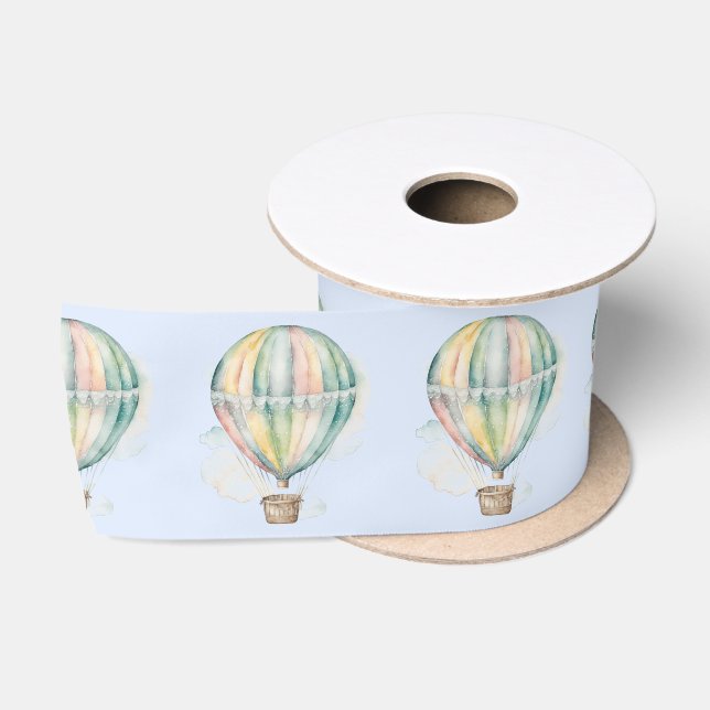 Babydusche, farbenfrohe Wasserfarbe Heißluftballon Satinband (Spule)
