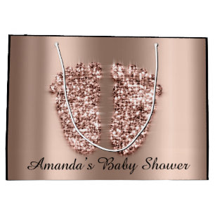 Babydusche Feet Boy Girl Name Rose Baby Große Geschenktüte