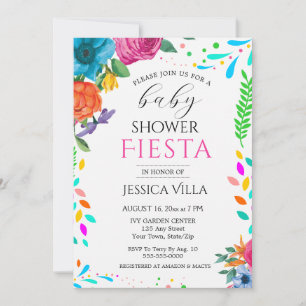 Babydusche Fiesta Floral Party Einladung