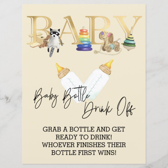 Babydusche Flasche trinken Kinderspiel (Vorderseite)