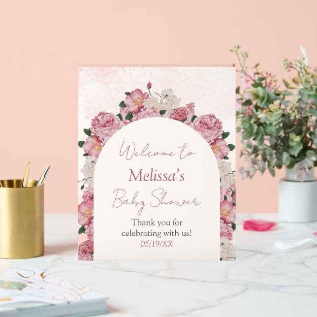 Babydusche florale Acrylic Begrüßungszeichen Acrylschild (Hochzeit)