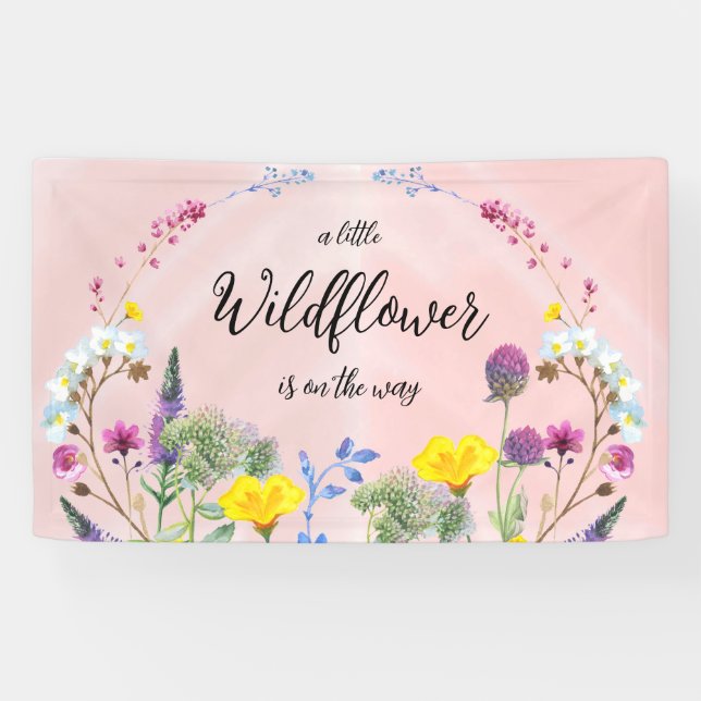 Babydusche Foto Hintergrund, Wildblume Banner (Horizontal)