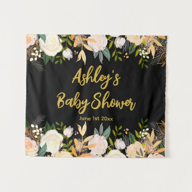 Babydusche Foto Stand Hintergrund Blumenprop Schwa Wandteppich (Vorderseite (Horizontal))