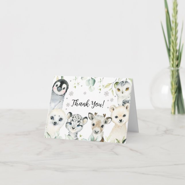 Babydusche für Arktis Danke Karte (Vorderseite)