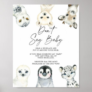 Babydusche für Arktische Tiere - kein Babyzeichen Poster