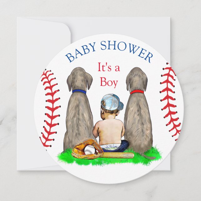 Babydusche für Baseball Einladung (Vorderseite)
