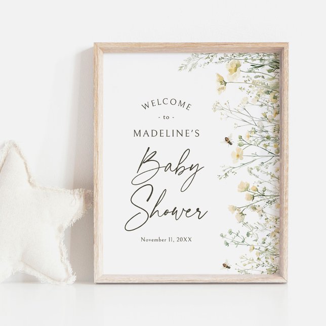 Babydusche für Bienen Wildblume Begrüßungszeichen Poster (Von Creator hochgeladen)