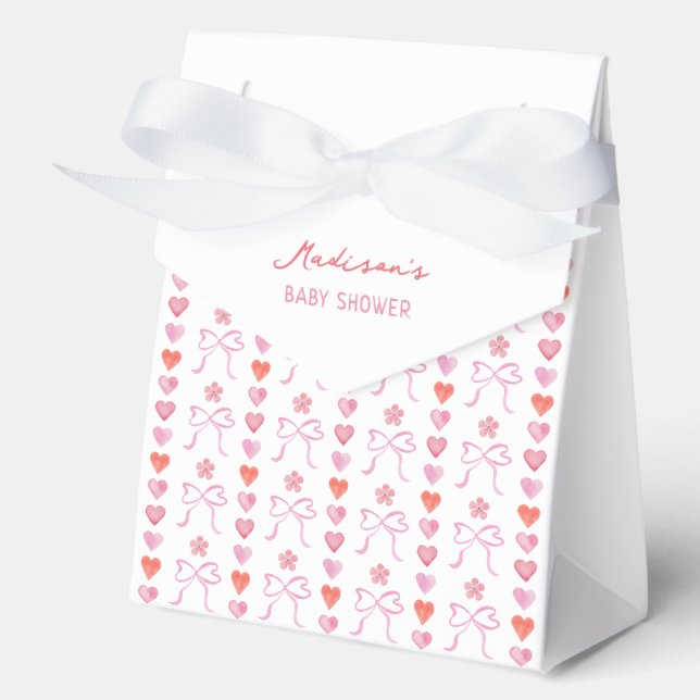 Babydusche für Bows und Herz Geschenkschachtel (Vorderseite)