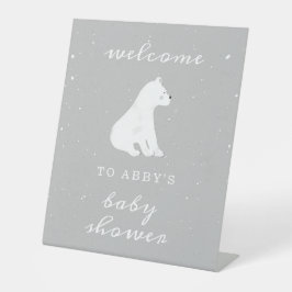 Babydusche für den Polarbärenschnee willkommen Sockelschild