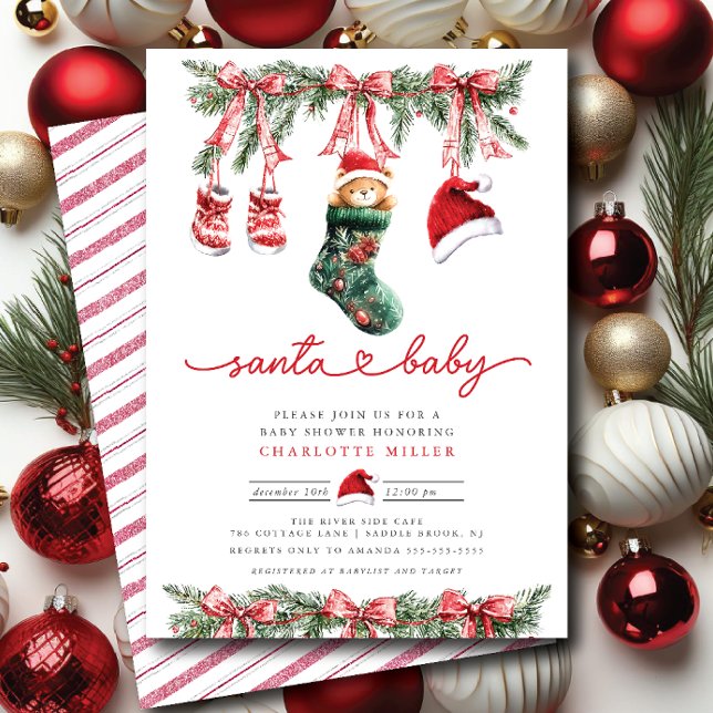 Babydusche für die Ankunft von Weihnachten Einladung (Von Creator hochgeladen)