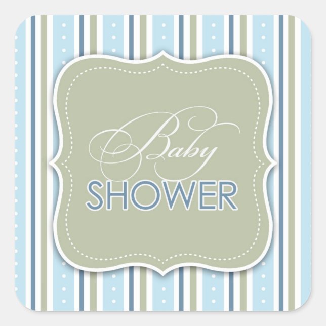 Babydusche für einen Babyaufkleber Quadratischer Aufkleber (Vorderseite)