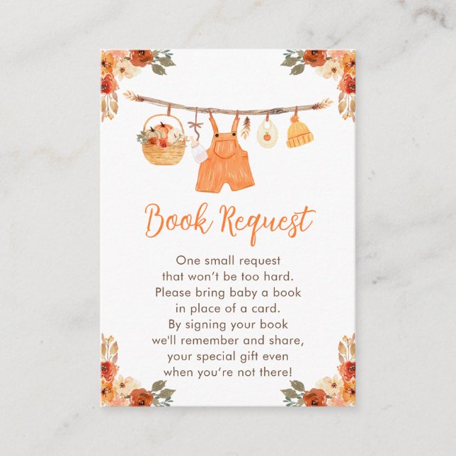 Babydusche für Herbst-Kleidung Begleitkarte (Vorderseite)