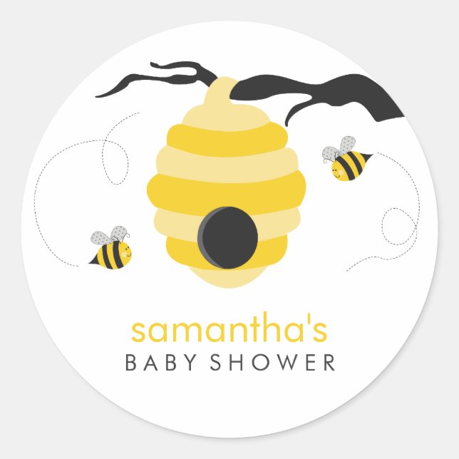 Babydusche für Hummeln Runder Aufkleber (Vorderseite)
