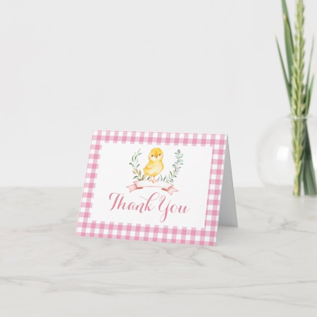 Babydusche für Küken Begrüßungspult Dankeskarte (Vorderseite)