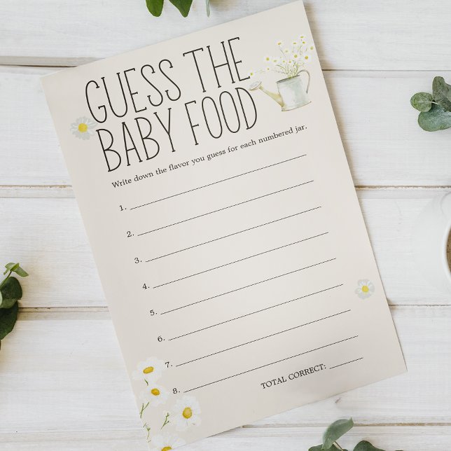 Babydusche für Landtiere Raten Baby Food Game Flyer (Von Creator hochgeladen)