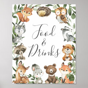 Babydusche für Landtiere Unterschrift für Lebensmi Poster