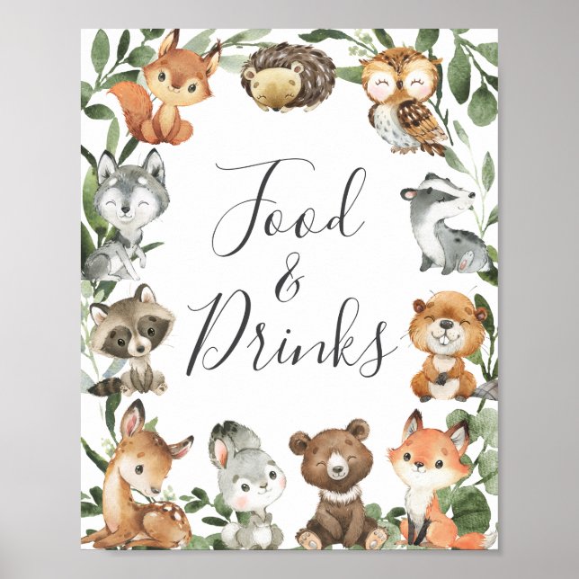 Babydusche für Landtiere Unterschrift für Lebensmi Poster (Vorne)