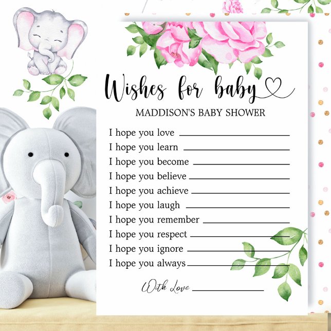 Babydusche für Mädchen Wünsche für eine Babykarte (Von Creator hochgeladen)