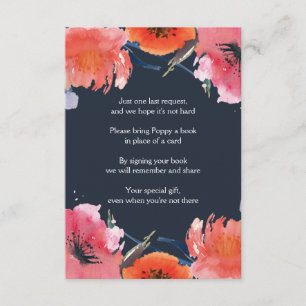 Babydusche für Navy Watercolor Begleitkarte