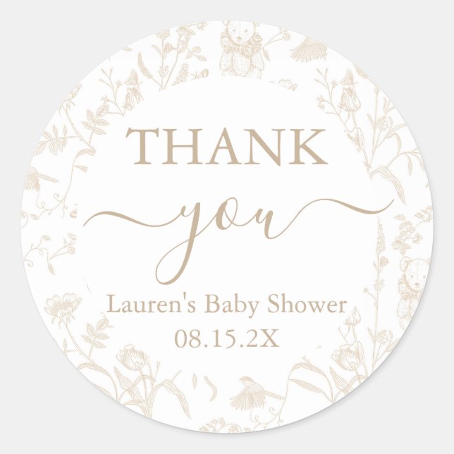 Babydusche für neutrale Toiletten Runder Aufkleber (Vorderseite)