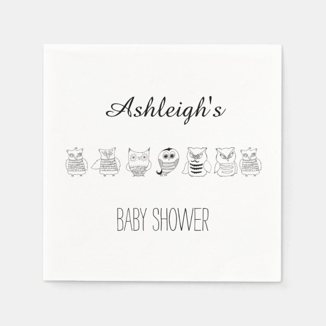 Babydusche für niedliche Nächte Serviette (Vorderseite)
