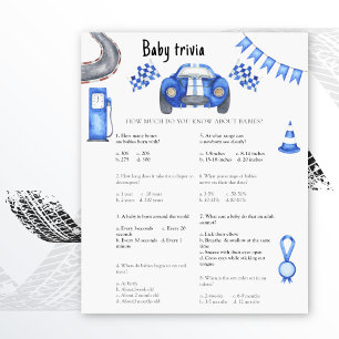 Babydusche für Rennen Baby Baby Baby Trivia Game