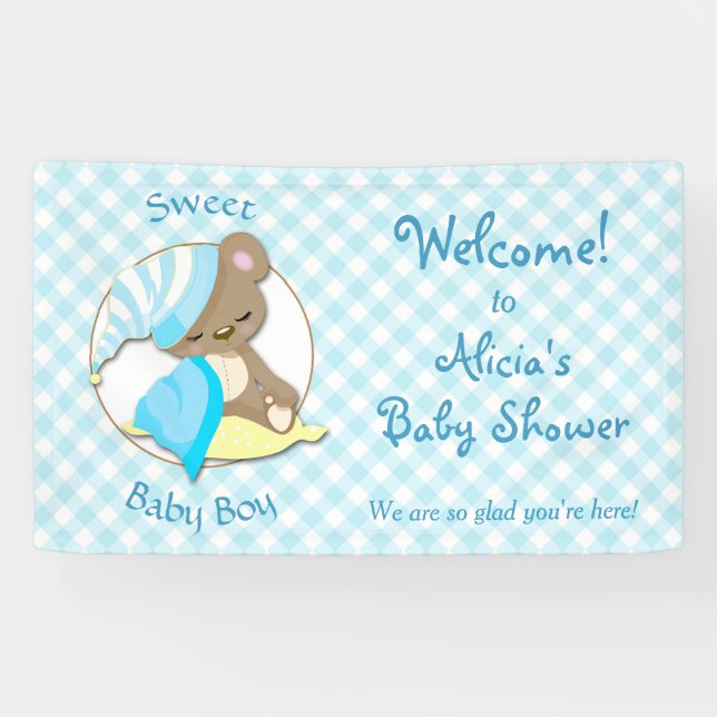 Babydusche für Sleepy Bear Banner (Horizontal)