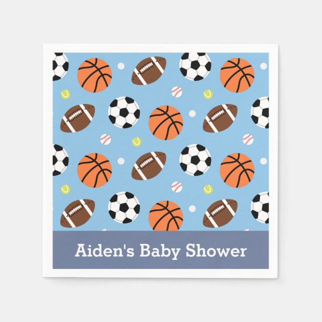 Babydusche für Sportfans - Party Serviette (Vorderseite)