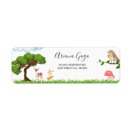 Babydusche für Waldtiere - Adressetikett