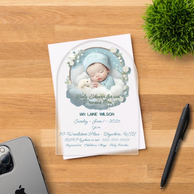 Babydusche für Wertvolle Baby Acryleinladungen (Insitu (Einladungskarte))