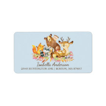 Babydusche für Woodland-Tiere - Adressetikett