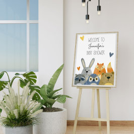 Babydusche für Woodland Tiere Begrüßungszeichen Poster