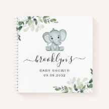 Babydusche Gästebuch | Elephant Eucalyptus