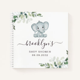 Babydusche Gästebuch | Elephant Eucalyptus Notizbuch