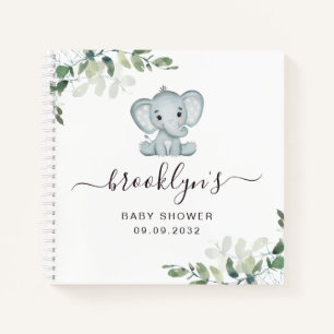 Babydusche Gästebuch   Elephant Eucalyptus Notizbuch