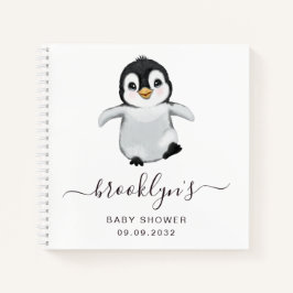 Babydusche Gästebuch | Graue Pinguine Notizbuch