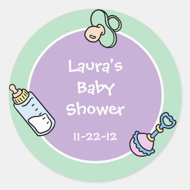 Babydusche-Gastgeschenk-Aufkleber Runder Aufkleber (Vorderseite)