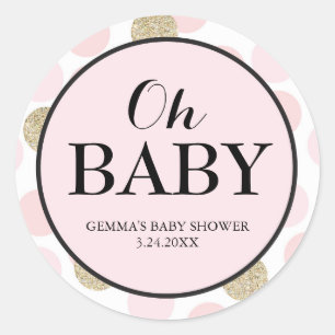 Babydusche Gastgeschenk Sticker - Polka Dots