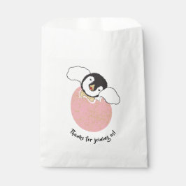 Babydusche Gefälligkeitstasche, Rosa, Baby Pinguin Geschenktütchen