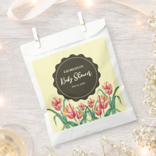 Babydusche Gelber Papagei Tulips Blume Bläschen Geschenktütchen