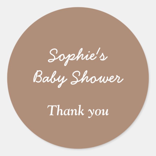 Babydusche Gentle Brown Danke, Aufkleber (Vorderseite)